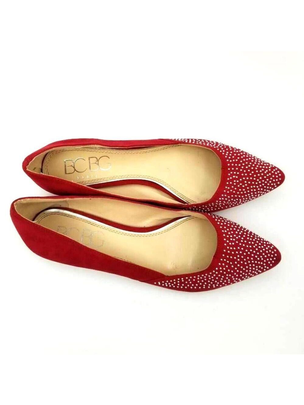 Bcbg Paris Zuzux Ballet Flat Pointed Toes Rhinestone Embelished Flat Shoe Sz 6 B